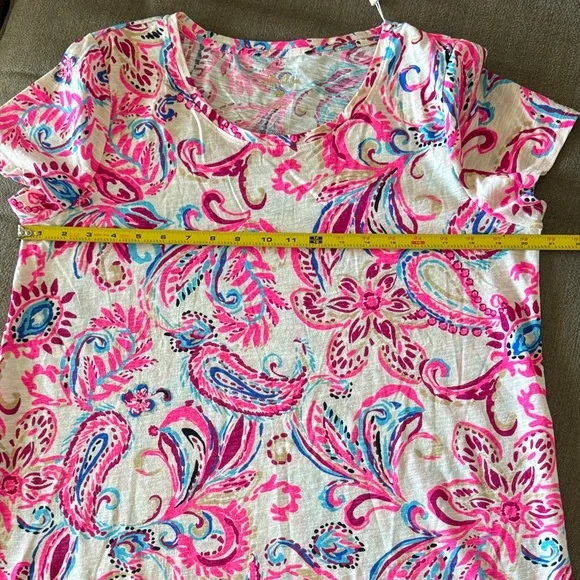 Lilly Pulitzer NWT Etta “Coconut Flitting About” Paisley Top in Ladies Large - Picture 12 of 13